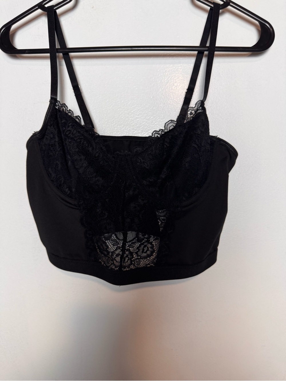 Brand new Black crop top with lace detail size -Small